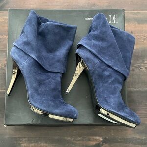 INC international navy suede booties
